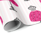 Papier Cadeau Glam Fashion Diva fête d'anniversaire (Coin rond)