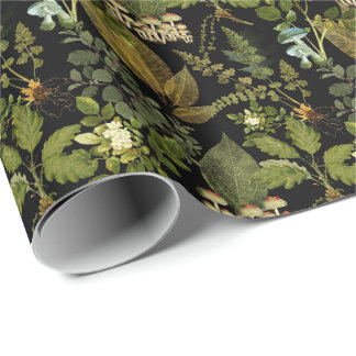 Papier Cadeau Glam forestier de botanique sombre gothique victor