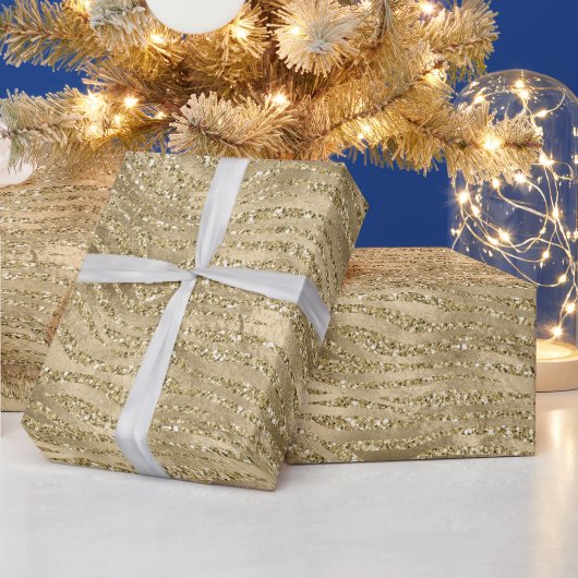 Papier Cadeau Glam Gold Glitz Parties scintillant Zebra Print (Vacances)