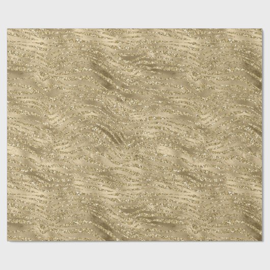 Papier Cadeau Glam Gold Glitz Parties scintillant Zebra Print (Plat)