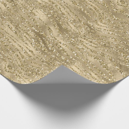 Papier Cadeau Glam Gold Glitz Parties scintillant Zebra Print (Coin)