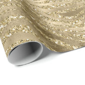 Papier Cadeau Glam Gold Glitz Parties scintillant Zebra Print (Coin rond)