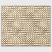 Papier Cadeau Glam Gold White Zigzag (Plat)