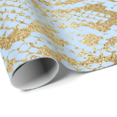 Papier Cadeau Glam Golden Blue Python Snake Skin Vip (Coin rond)