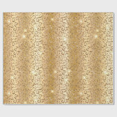Papier Cadeau Glam Jaune Parties scintillant d'or Leopard (Plat)