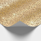 Papier Cadeau Glam Jaune Parties scintillant d'or Leopard (Coin)