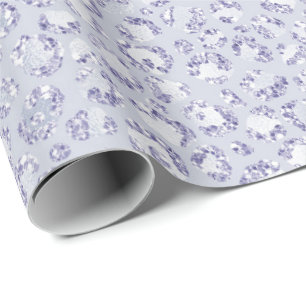 Papier Cadeau Glam Lavender Lilac Purple Empreinte de léopard P