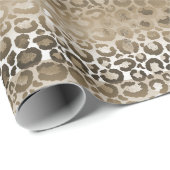 Papier Cadeau Glam Leopard Poster de animal or (Coin rond)