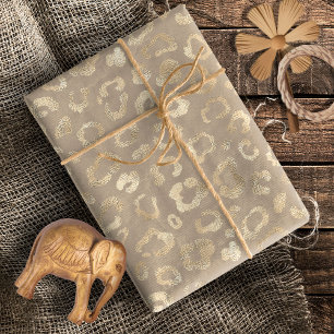 Papier Cadeau Glam Leopard Spot Motif Safari Gold ID11154