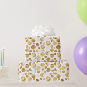 Papier Cadeau Glam or Abstrait Points Anniversaire