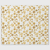 Papier Cadeau Glam or Abstrait Points Anniversaire (Plat)