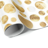 Papier Cadeau Glam or Abstrait Points Anniversaire (Coin rond)