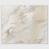 Papier Cadeau Glam Pearly Ivory Silver Marbre blanc Glam (Plat)