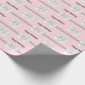 Papier Cadeau Glam Pink Tiffany Thème Bougie White Bow Pearles (Coin)