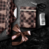 Papier Cadeau Glam plaqué d'or de sapin de Noël Rose rustique