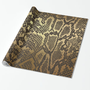 Papier Cadeau Glam Python Snake Skin Golden brillant papier d'en