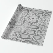Papier Cadeau Glam Silver Grey Monochrom Python Vip Peau (Déroulé)
