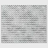 Papier Cadeau Glam Silver White Zigzag Stripes (Plat)