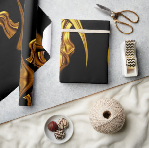 Papier Cadeau Glamour Art Déco : Cadeau de Luxe en Or Liquide Ab