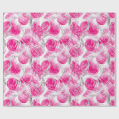 Papier Cadeau Glamour Rose Argent Abstrait Cercles Noël (Plat)