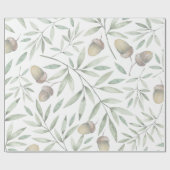 Papier Cadeau Glands et verts botaniques (Plat)