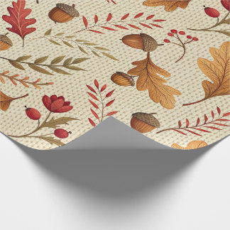 Papier Cadeau Glands rustiques et botaniques d'automne