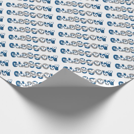 Papier Cadeau Glasgow Écosse Drapeau écossais Couleurs Typograph (Coin)