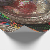 Papier Cadeau Glass ornaments in silver box with folk art (Coin)