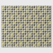 Papier Cadeau Glen Plaid. Noir et moutarde. (Plat)