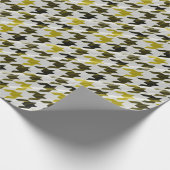 Papier Cadeau Glen Plaid. Noir et moutarde. (Coin)