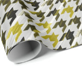 Papier Cadeau Glen Plaid. Noir et moutarde. (Coin rond)