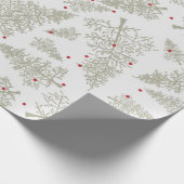 Papier Cadeau Glimmer de Noël : Vibe rouge de Noël sur vert (Coin)