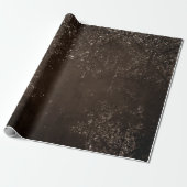 Papier Cadeau Glimmery Bronze Grunge | Riche Brown verre Damas (Déroulé)