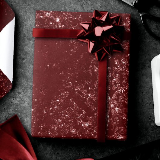 Papier Cadeau Glimmery Henna Grunge | Rouge glamour de sang rich