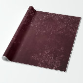 Papier Cadeau Glimmery Wine Grunge | Sangria Bordeaux Damask (Déroulé)