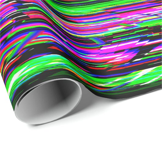 Papier Cadeau Glitch tech abstract pattern (Coin rond)