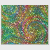 Papier Cadeau Glitter Abstrait Coloré (Plat)