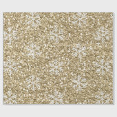 Papier Cadeau Glitter Gold Snowflake (Plat)