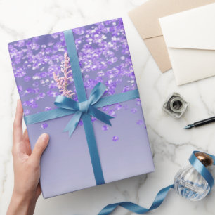 Papier Cadeau Glitter Ombre Violet Royal Élégant en Cascade
