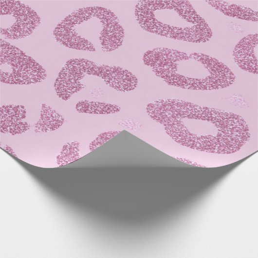 Papier Cadeau Glitter Pink Leopard Pattern (Coin)