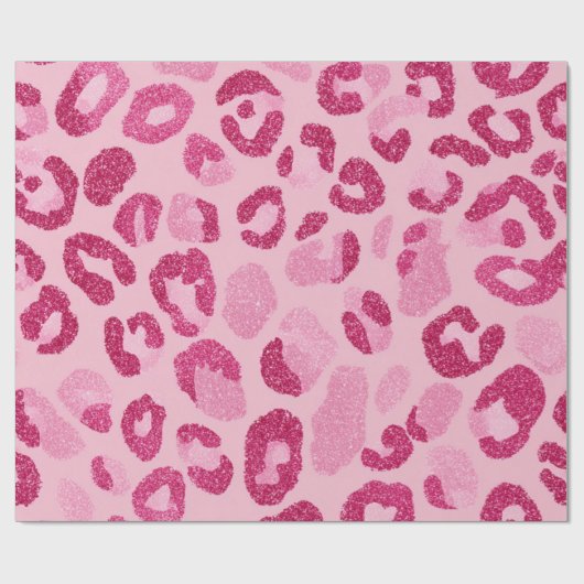 Papier Cadeau Glitter Pink Leopard Pattern (Plat)