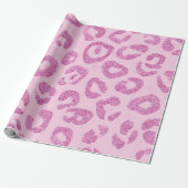 Papier Cadeau Glitter Pink Leopard Pattern (Déroulé)
