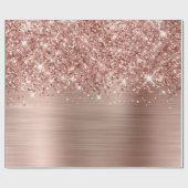 Papier Cadeau Glitter Rose Gold Glam (Plat)