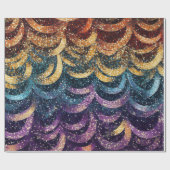 Papier Cadeau Glitterie brillante violet bleu et doré Draps (Plat)