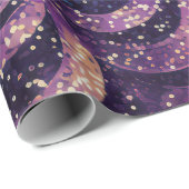 Papier Cadeau Glitterie brillante violet bleu et doré Draps (Coin rond)