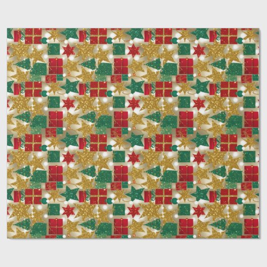 Papier Cadeau Glittery Christmas Pattern (Plat)