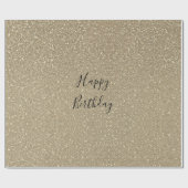 Papier Cadeau Glittery Gold Noir doré Joyeux Anniversaire (Plat)