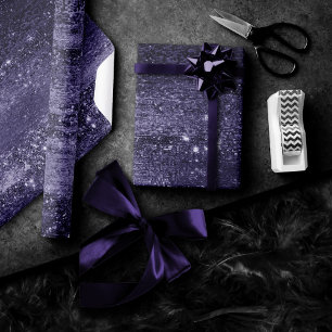 Papier Cadeau Glitzy Foil Magenta Hot Rose Blush Faux Shimmer