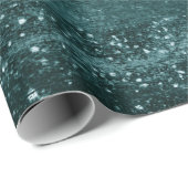 Papier Cadeau Glitzy Foil | Shamrock Vert Faux Étincelle métalli (Coin rond)