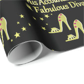 PAPIER CADEAU GLITZY GOLD COMPTANT DIVA DESIGN (Coin rond)